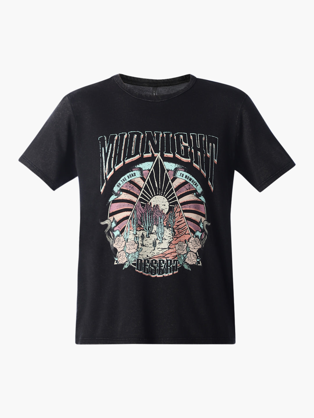 Black printed T-shirt