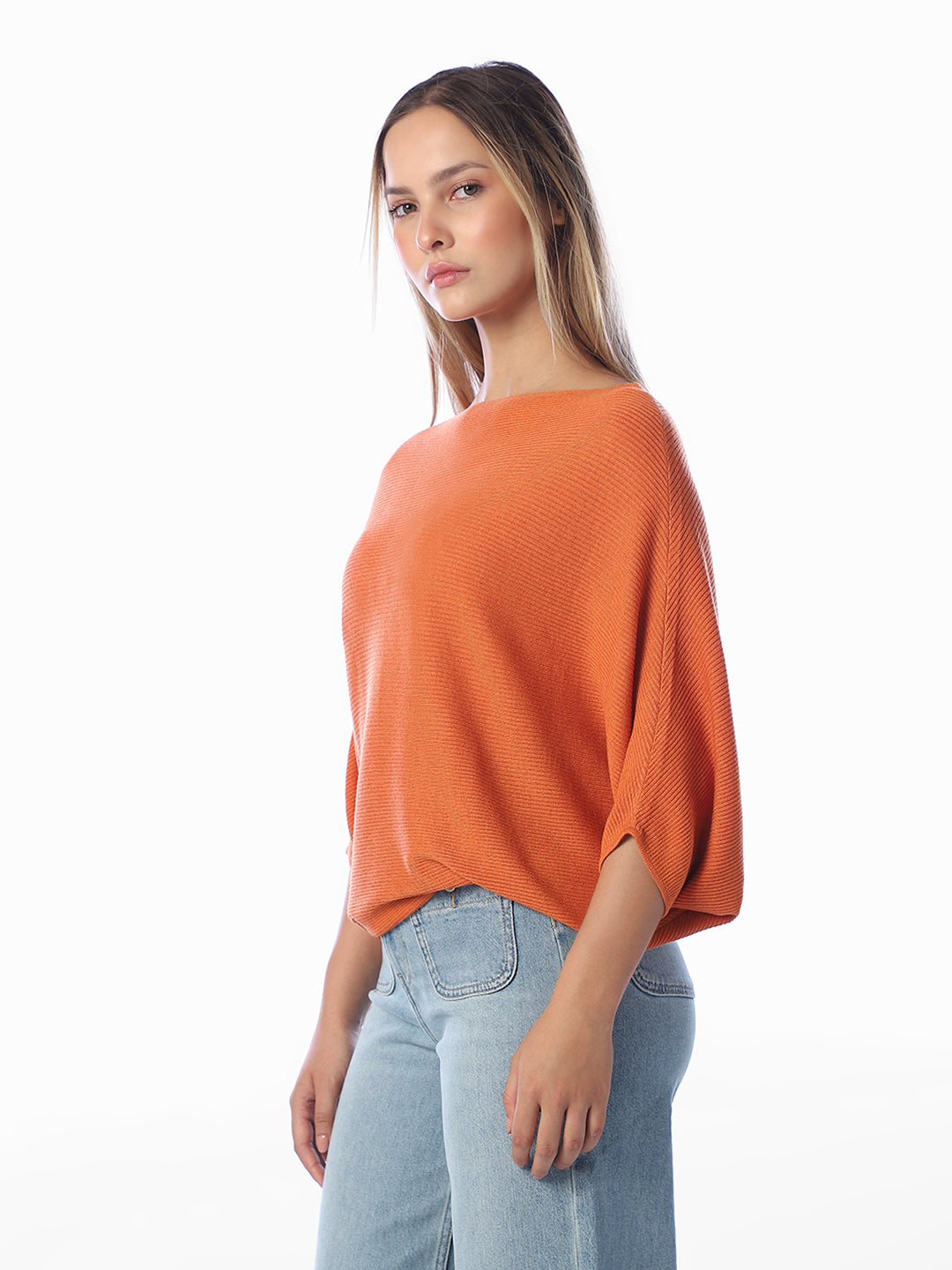 Orange Bat Sleeve Pullover