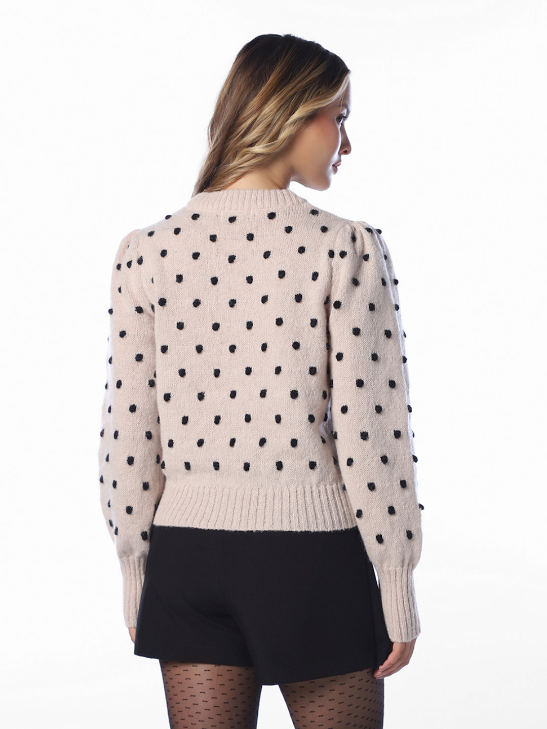 Beige Puff Sleeves Pullover