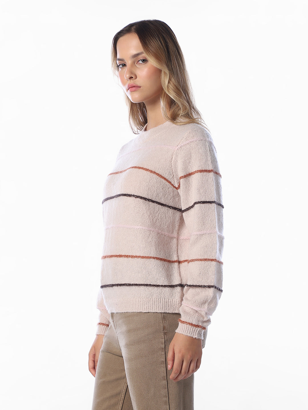 Beige Structured Pullover