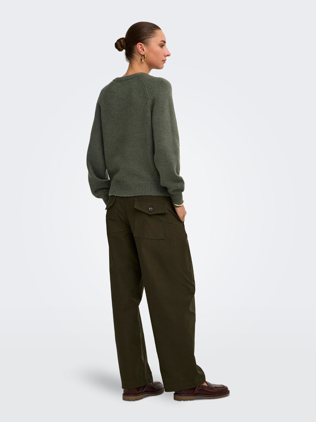 Buttoned O-Neck Pullover
