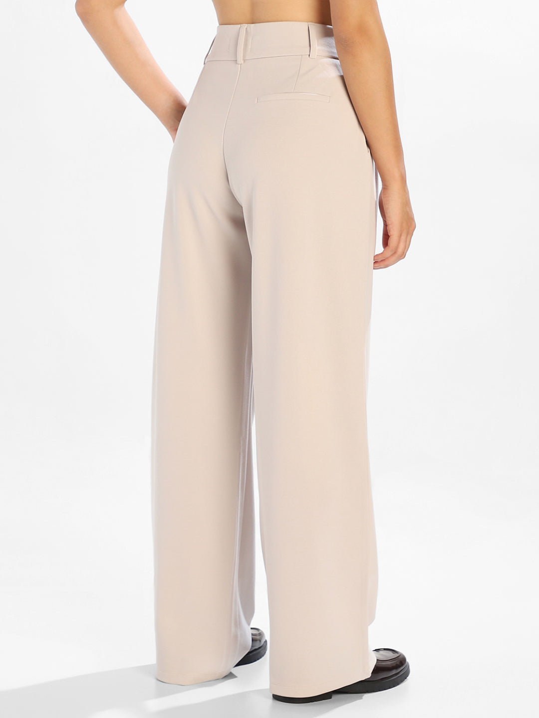 Beige Regular Fit Pants