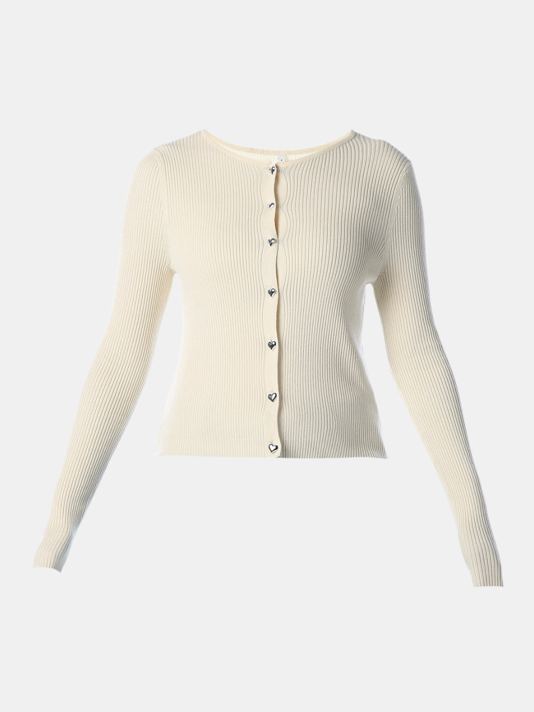 Beige O-Neck Cardigan