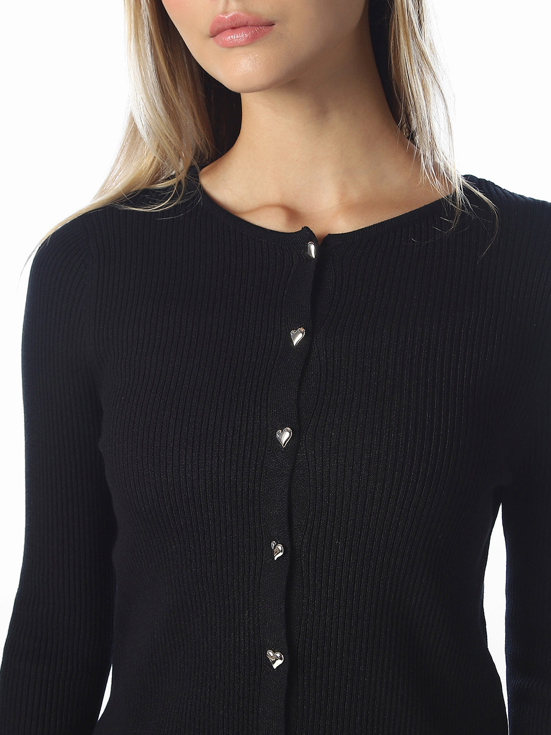 Black O-Neck Cardigan