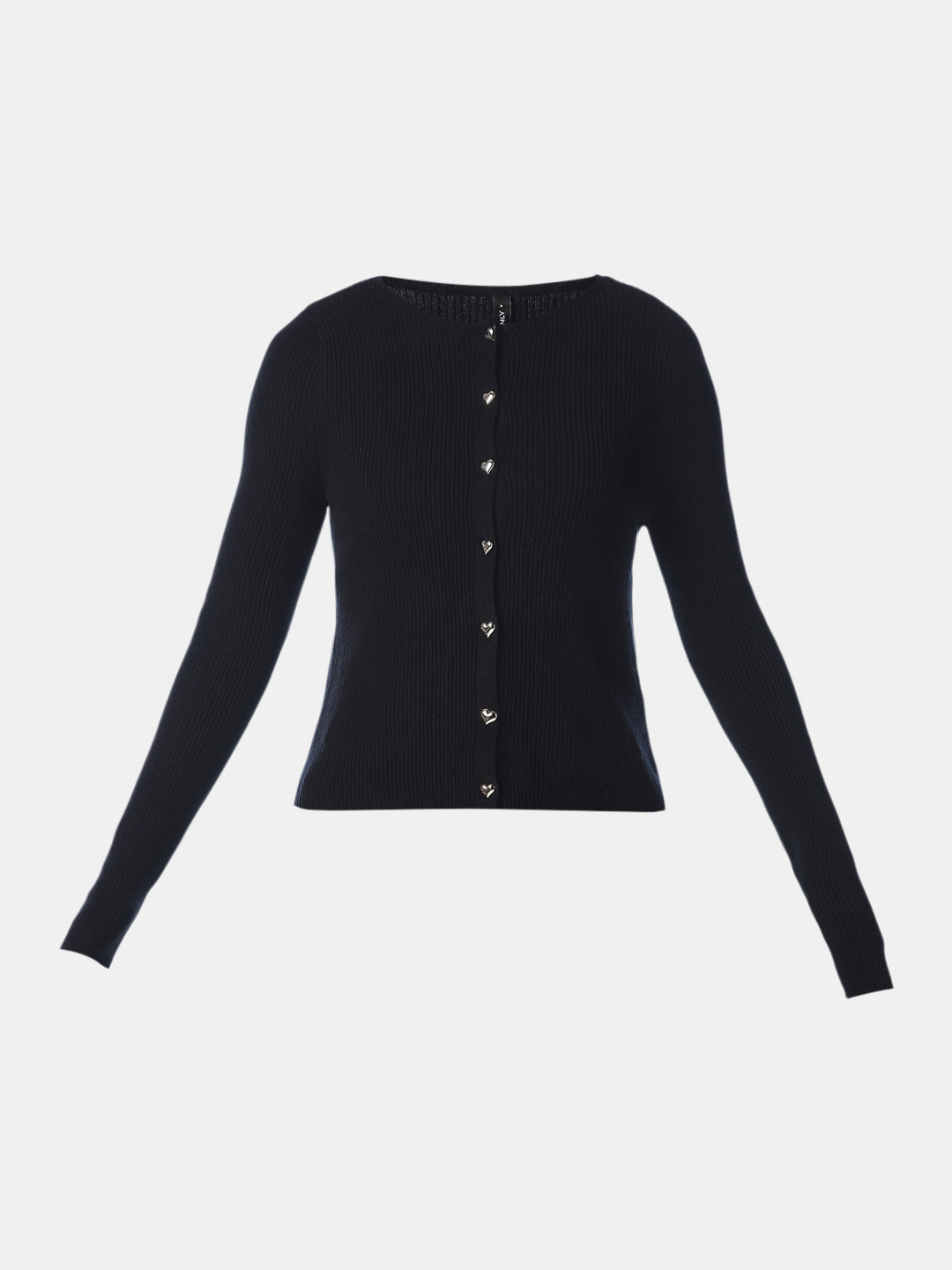 Black O-Neck Cardigan