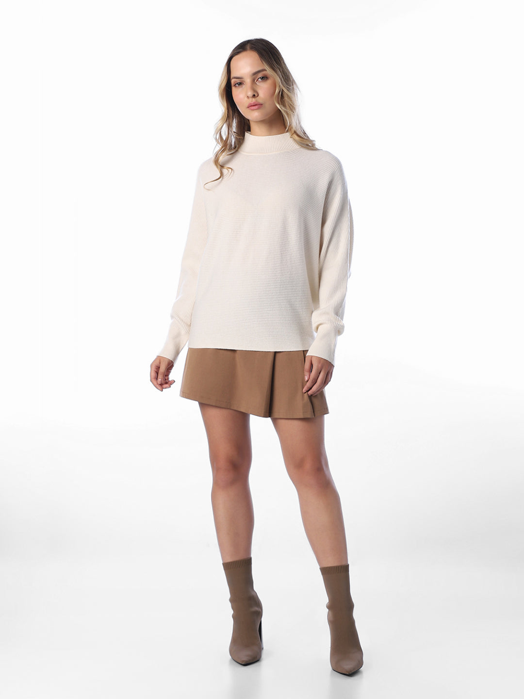 High Neck Ribbed Pullover