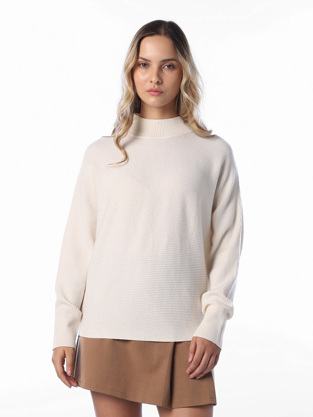 High Neck Ribbed Pullover