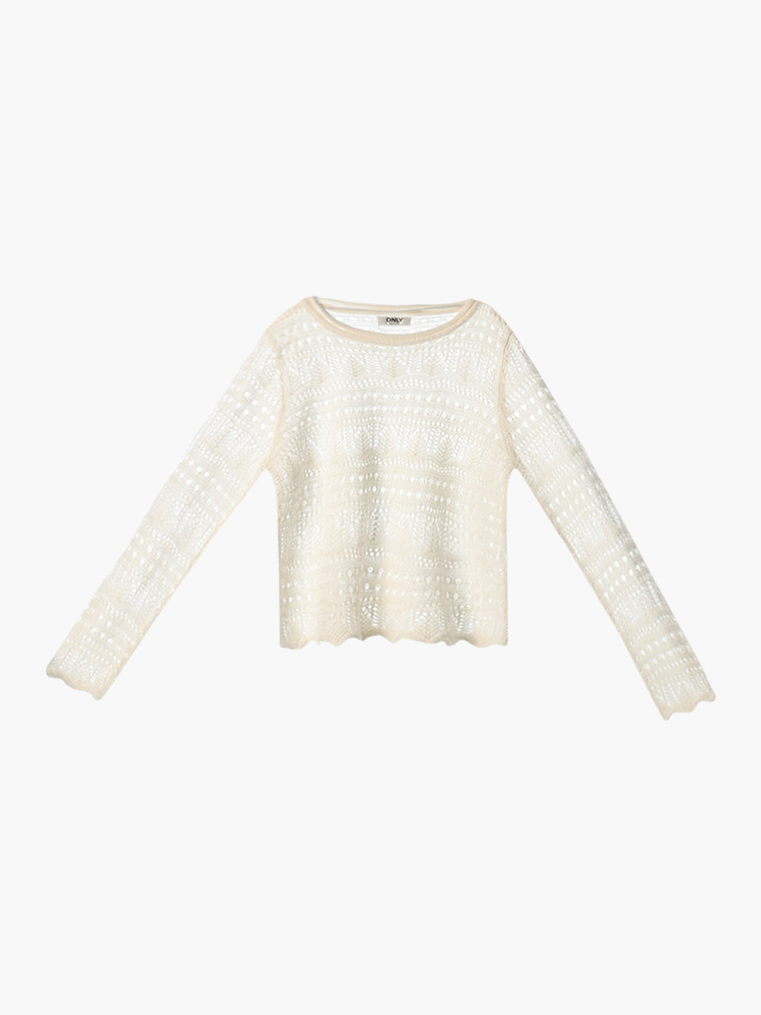 Off-White Pointelle Boatneck Pullover