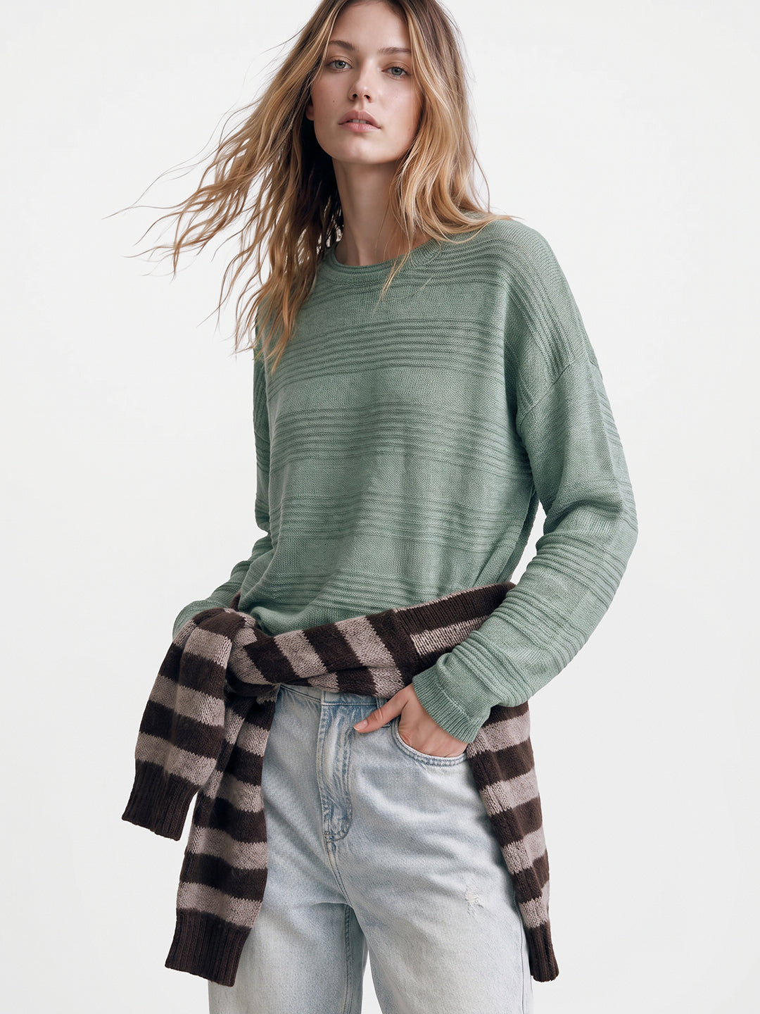 Green Full Sleeves Pullover