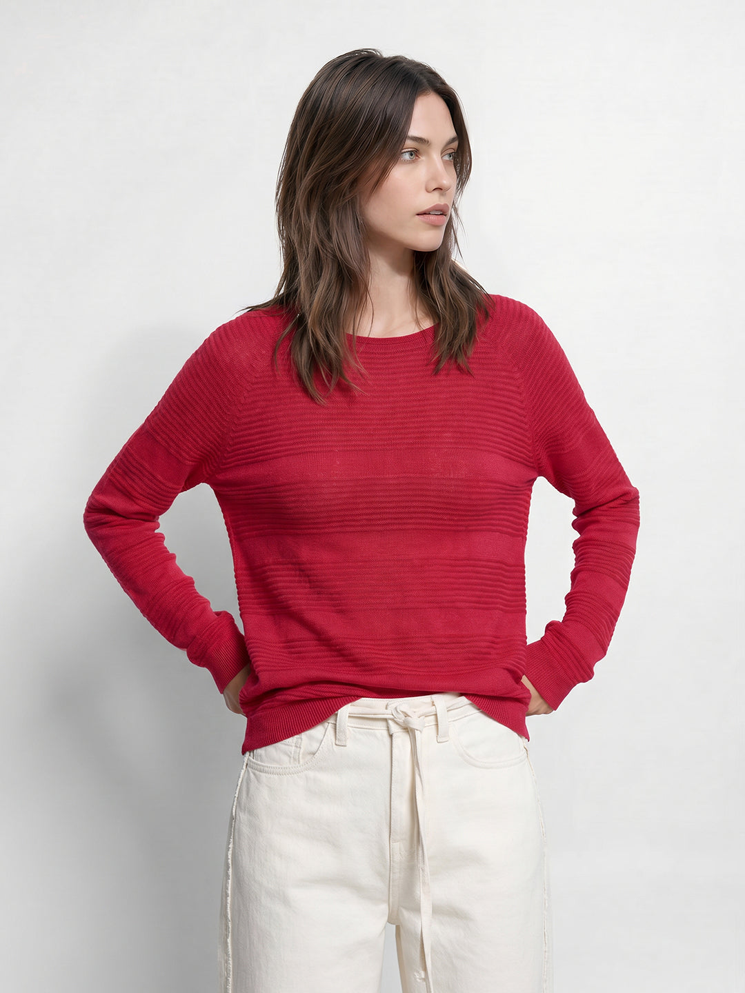 Red Full Sleeves Pullover