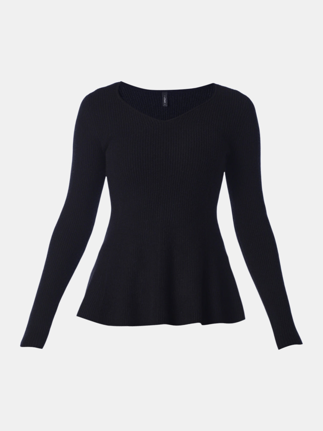 Ribbed Peplum Pullover