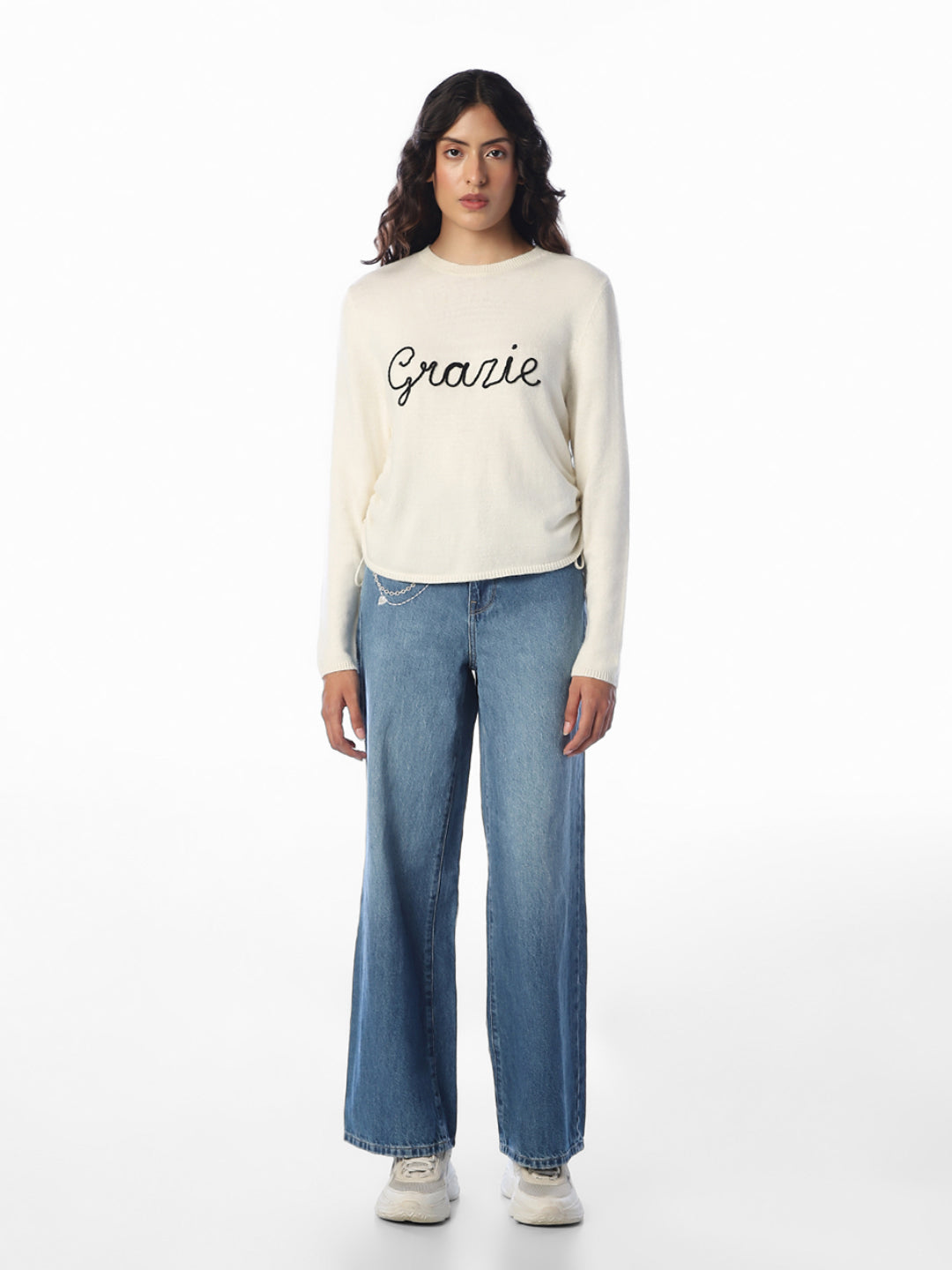 Off-White Printed O-Neck Pullover