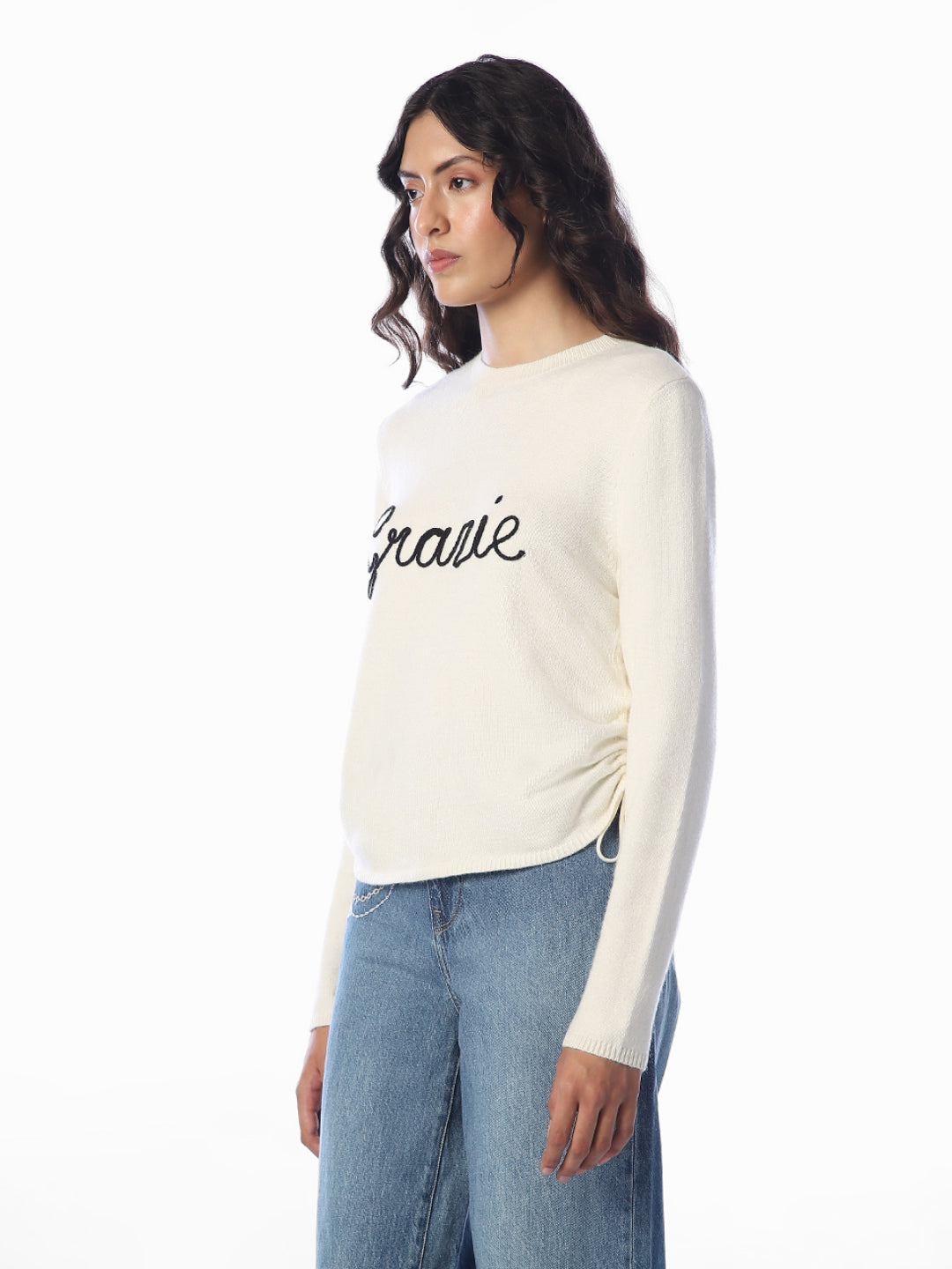Off-White Printed O-Neck Pullover