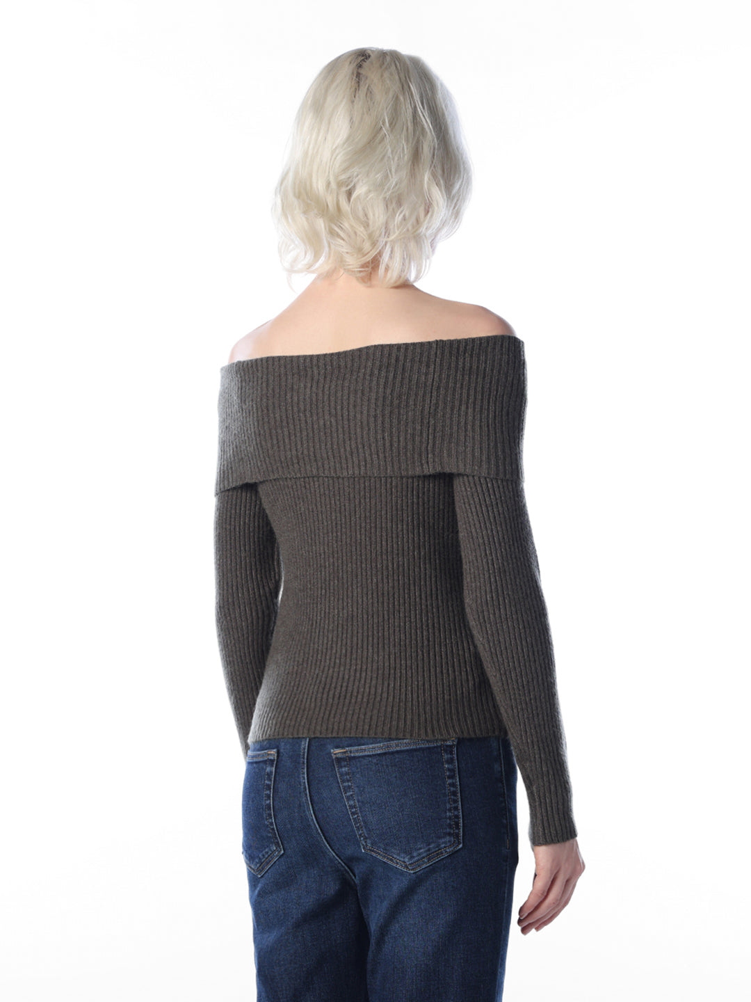 Off-Shoulder Ribbed Pullover