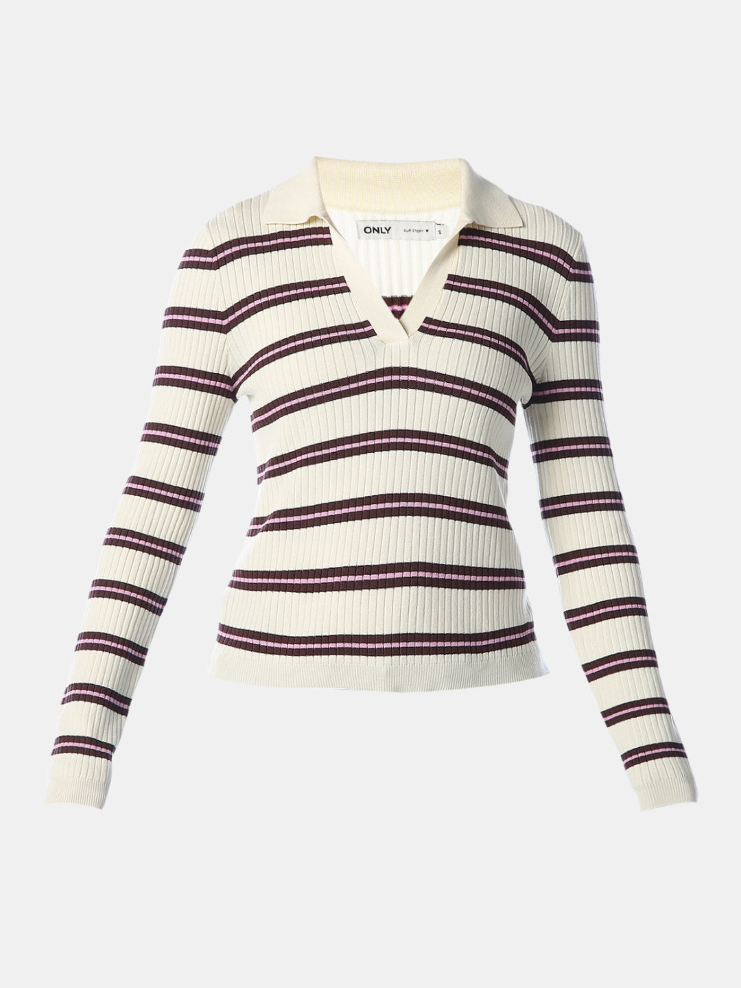 Striped Ribbed Knit Pullover