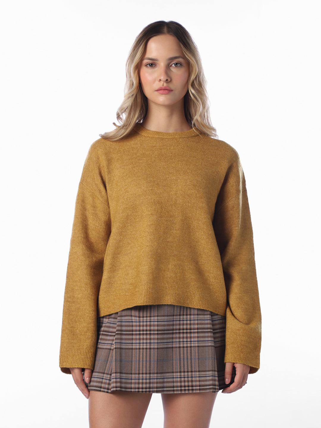 Brown O-Neck Pullover