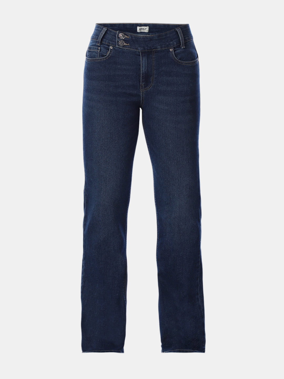 Dark Blue High Rise Flared Jeans
