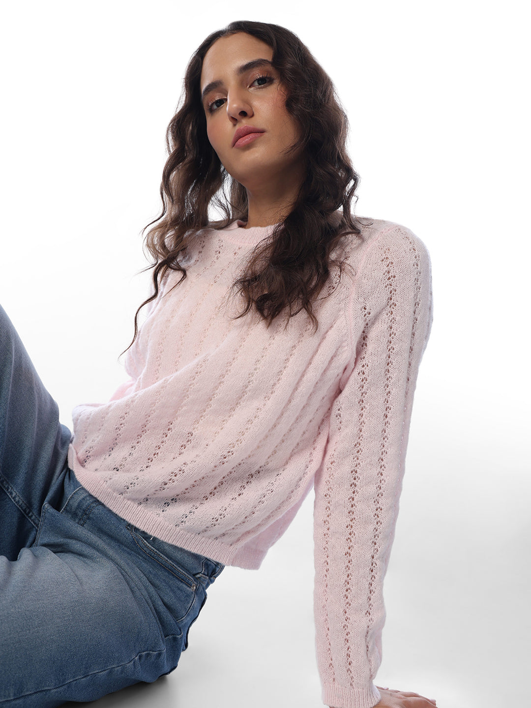 Light Pink O-Neck Pullover