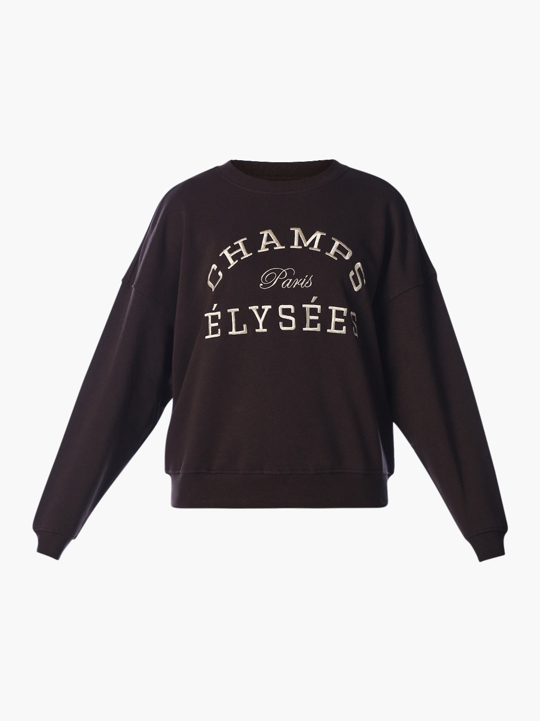 Dark Brown Embroidered Sweatshirt