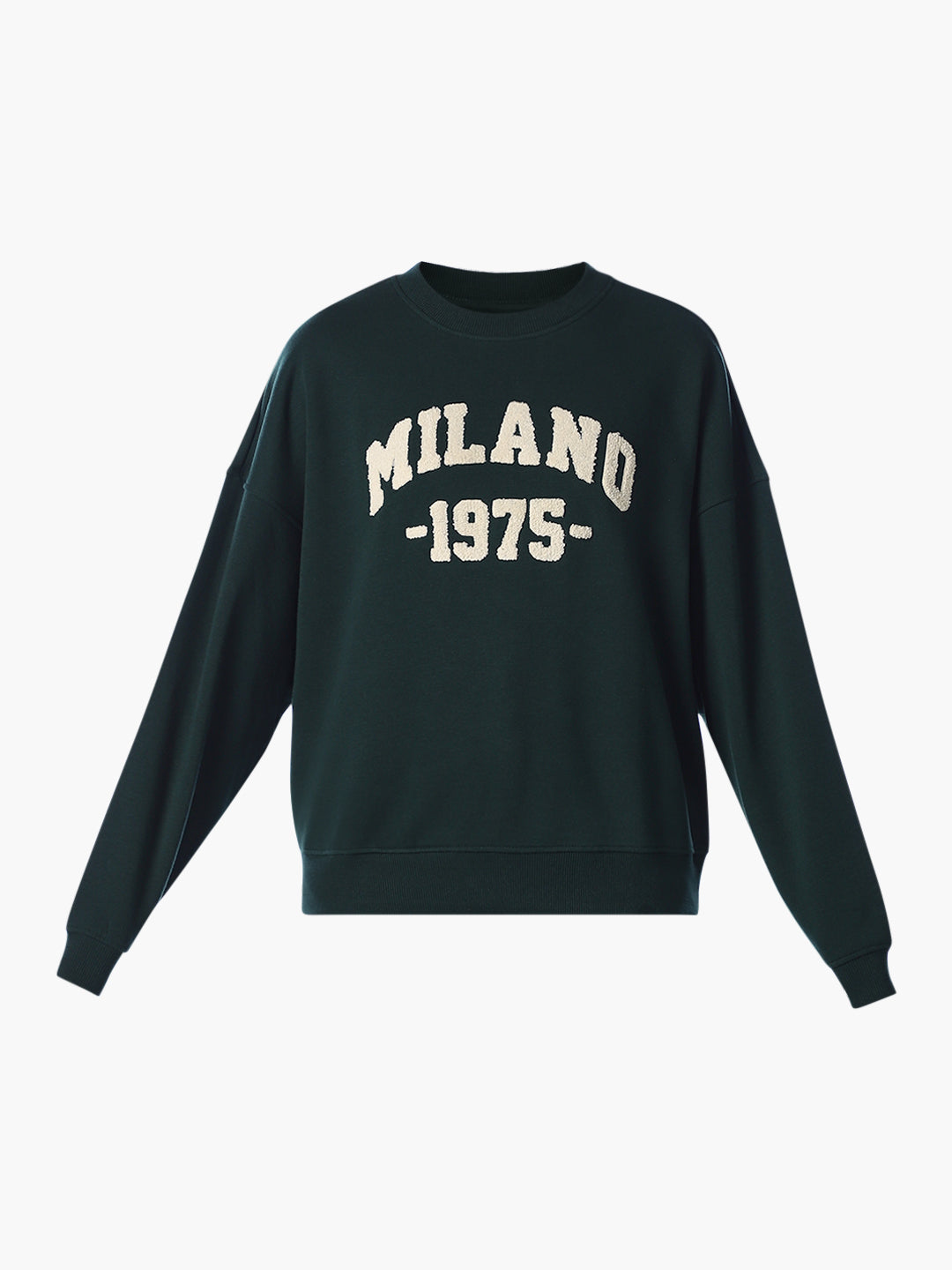 Dark Green Embroidered Sweatshirt