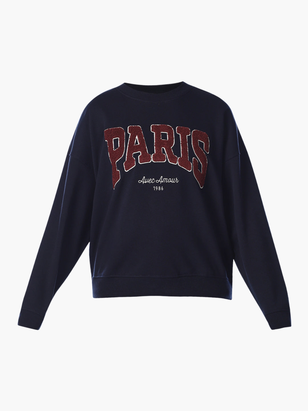 Dark Blue Embroidered Sweatshirt