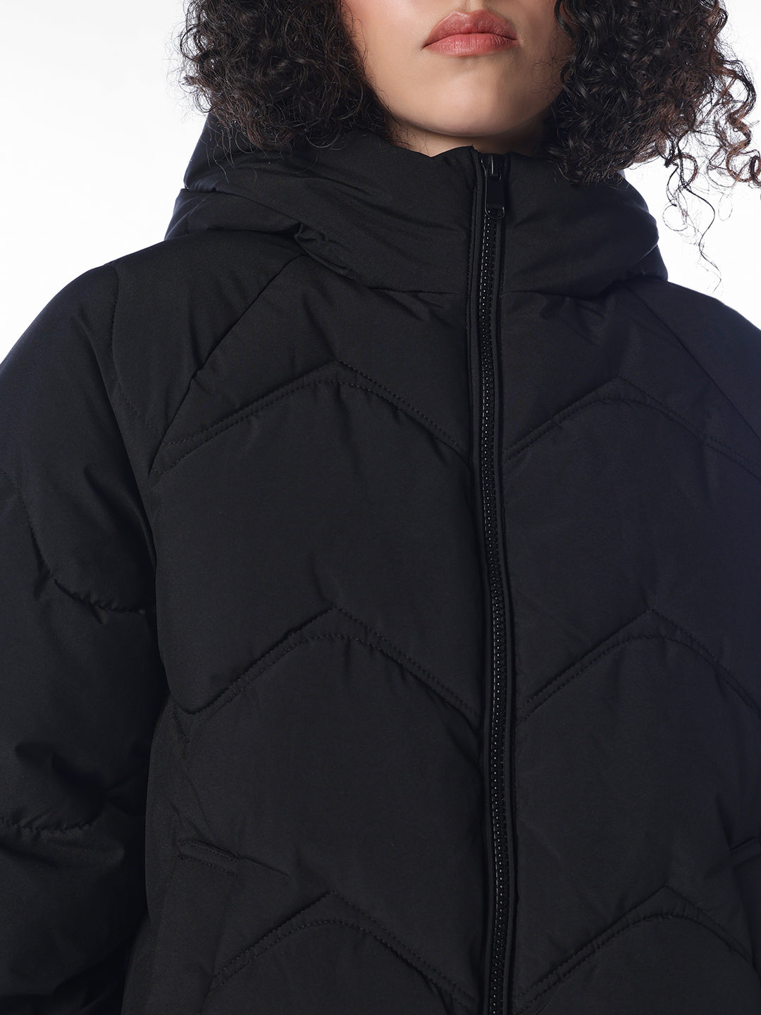 Black Hooded Puffer Jacket