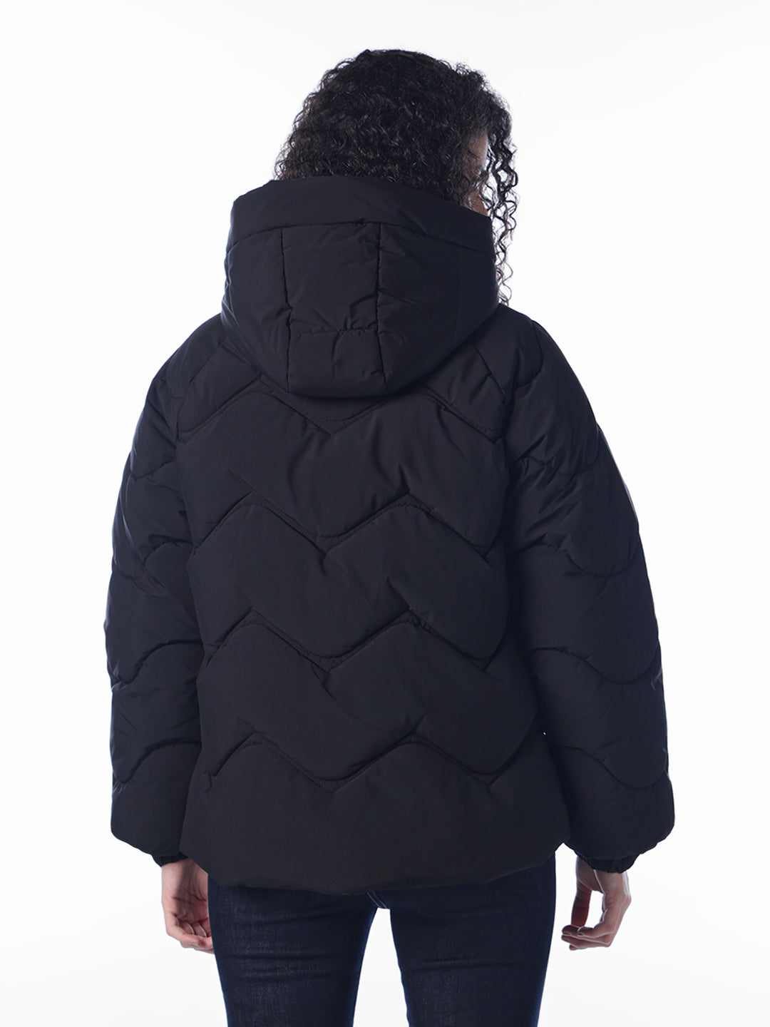 Black Hooded Puffer Jacket