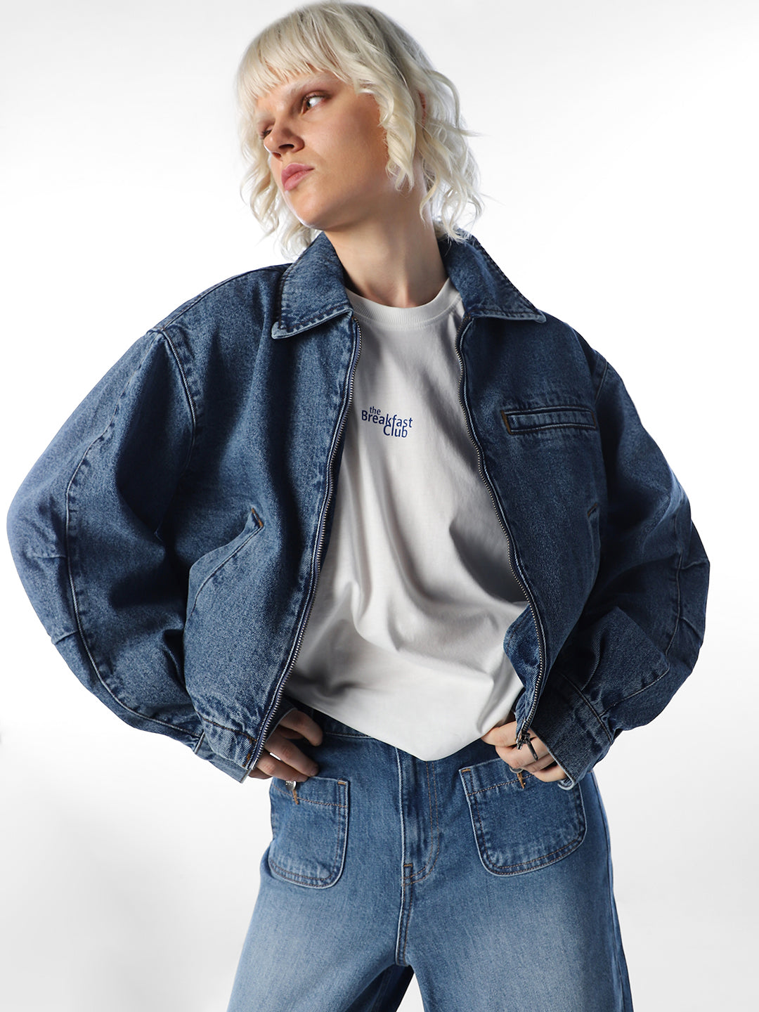 Blue Oversized  Denim Jacket