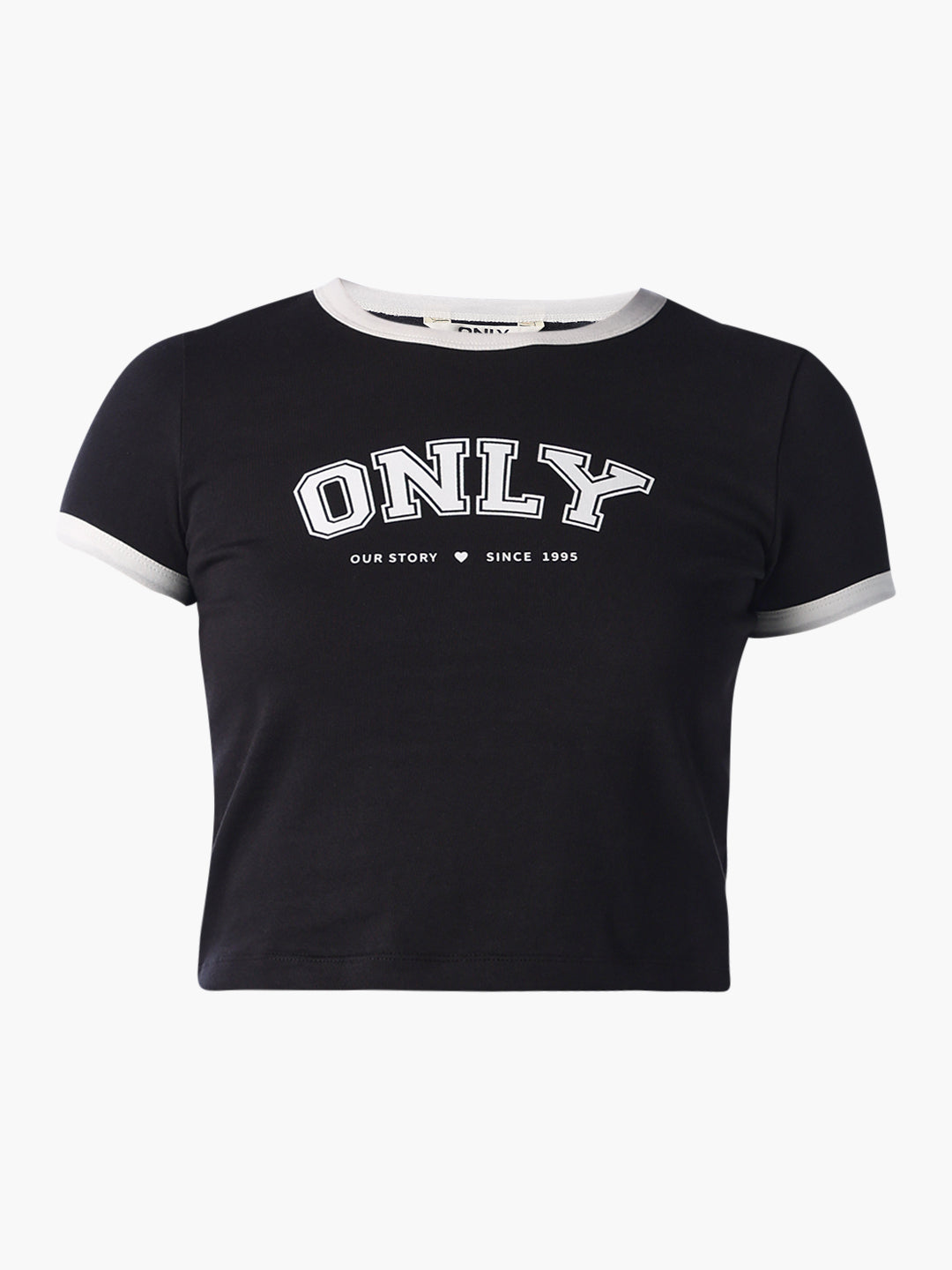 Logo Print Cropped T-shirt - Black