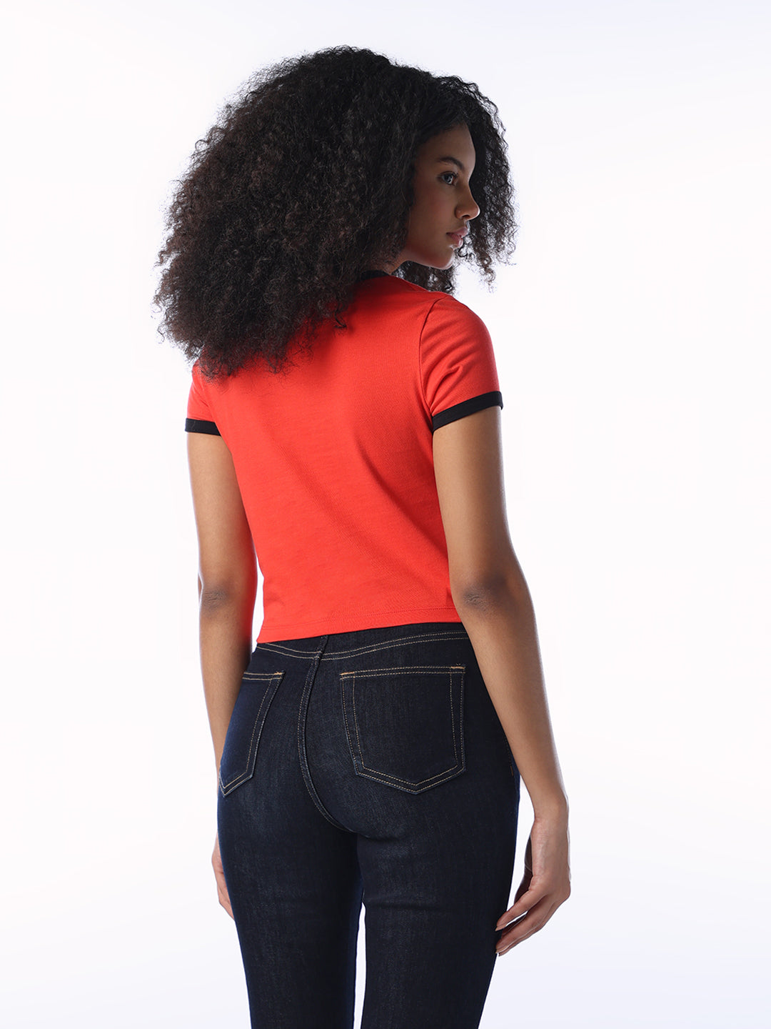 Logo Print Cropped T-shirt - Red