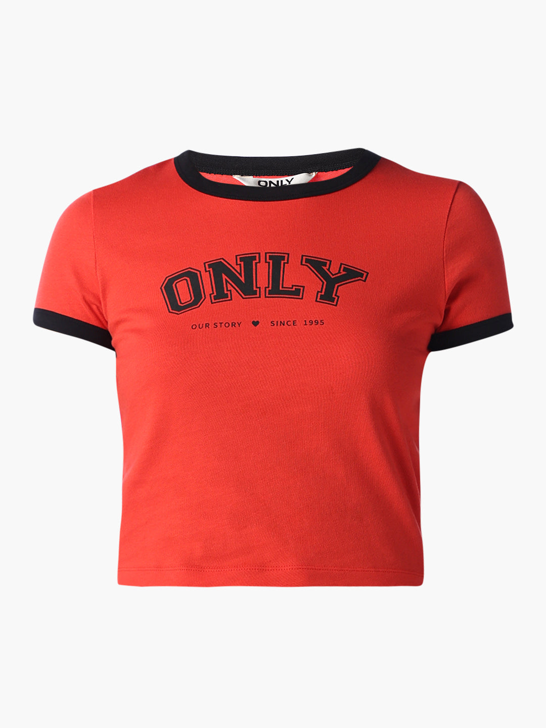 Logo Print Cropped T-shirt - Red