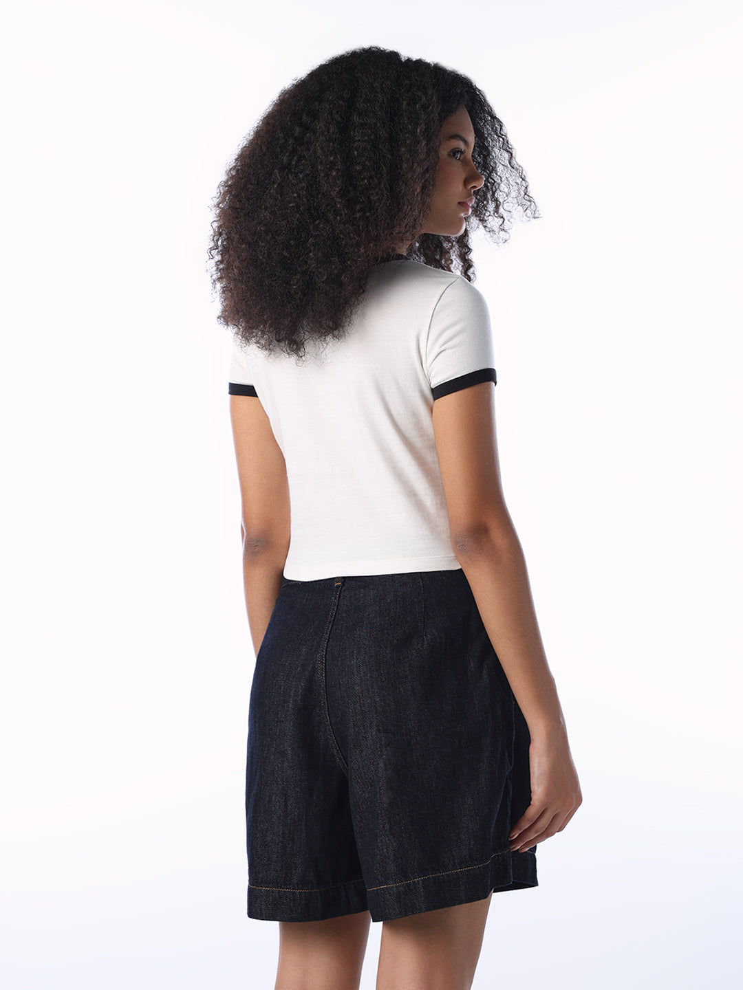 Logo Print Cropped T-shirt - White