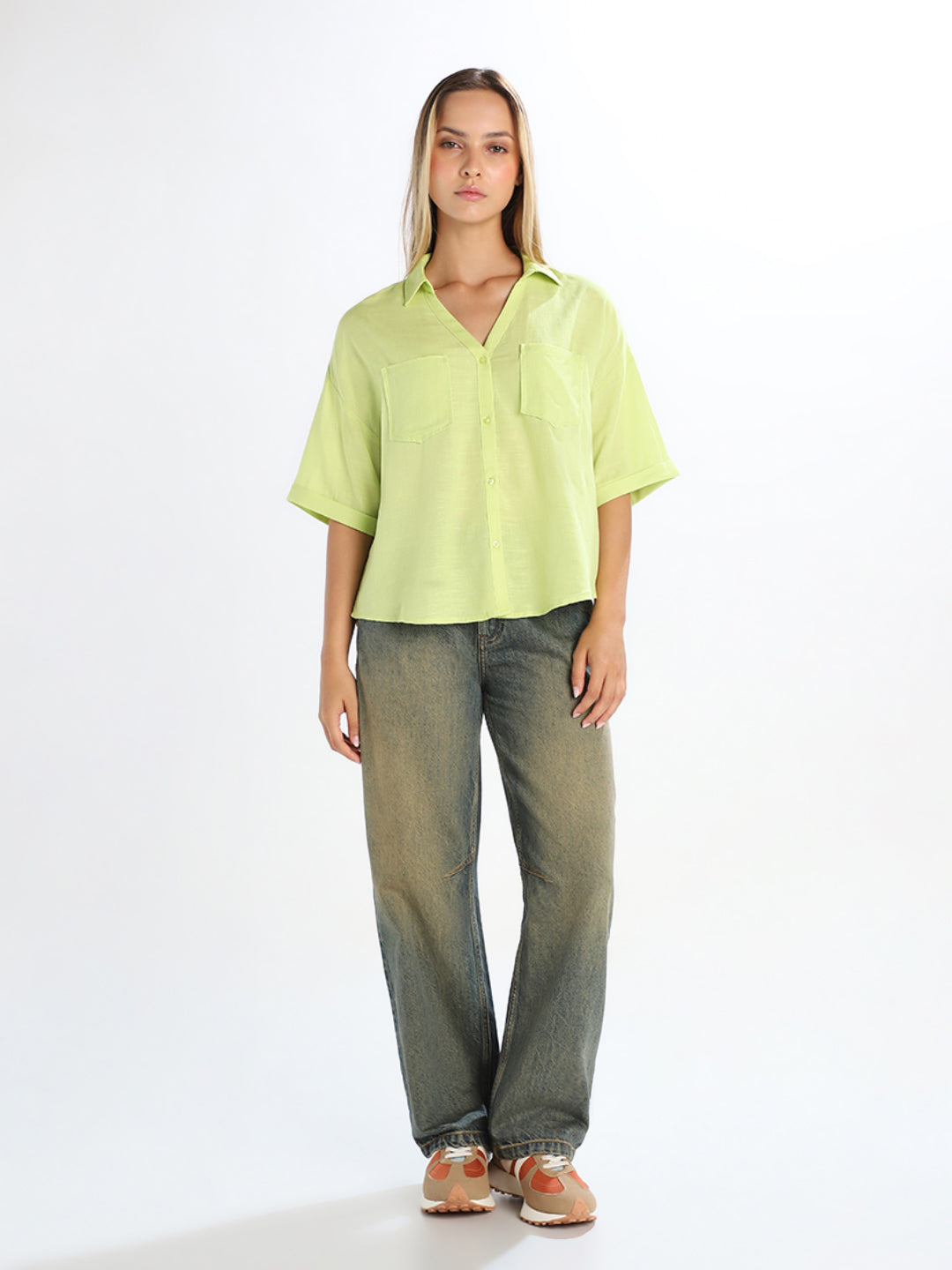 Lime Green Loose Fit Jeans