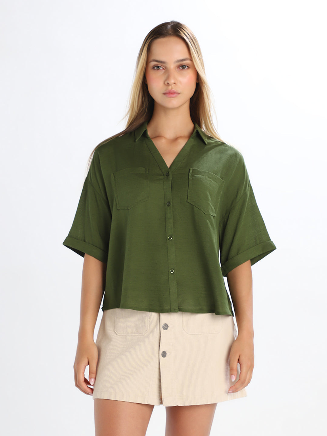 Dark Green Loose Fit Jeans