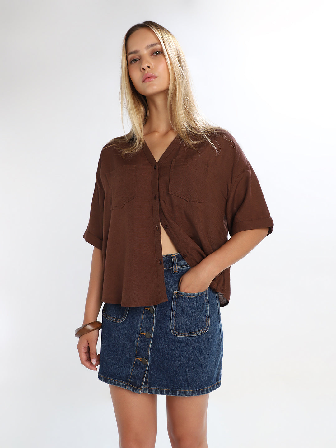 Dark Brown Loose Fit Jeans
