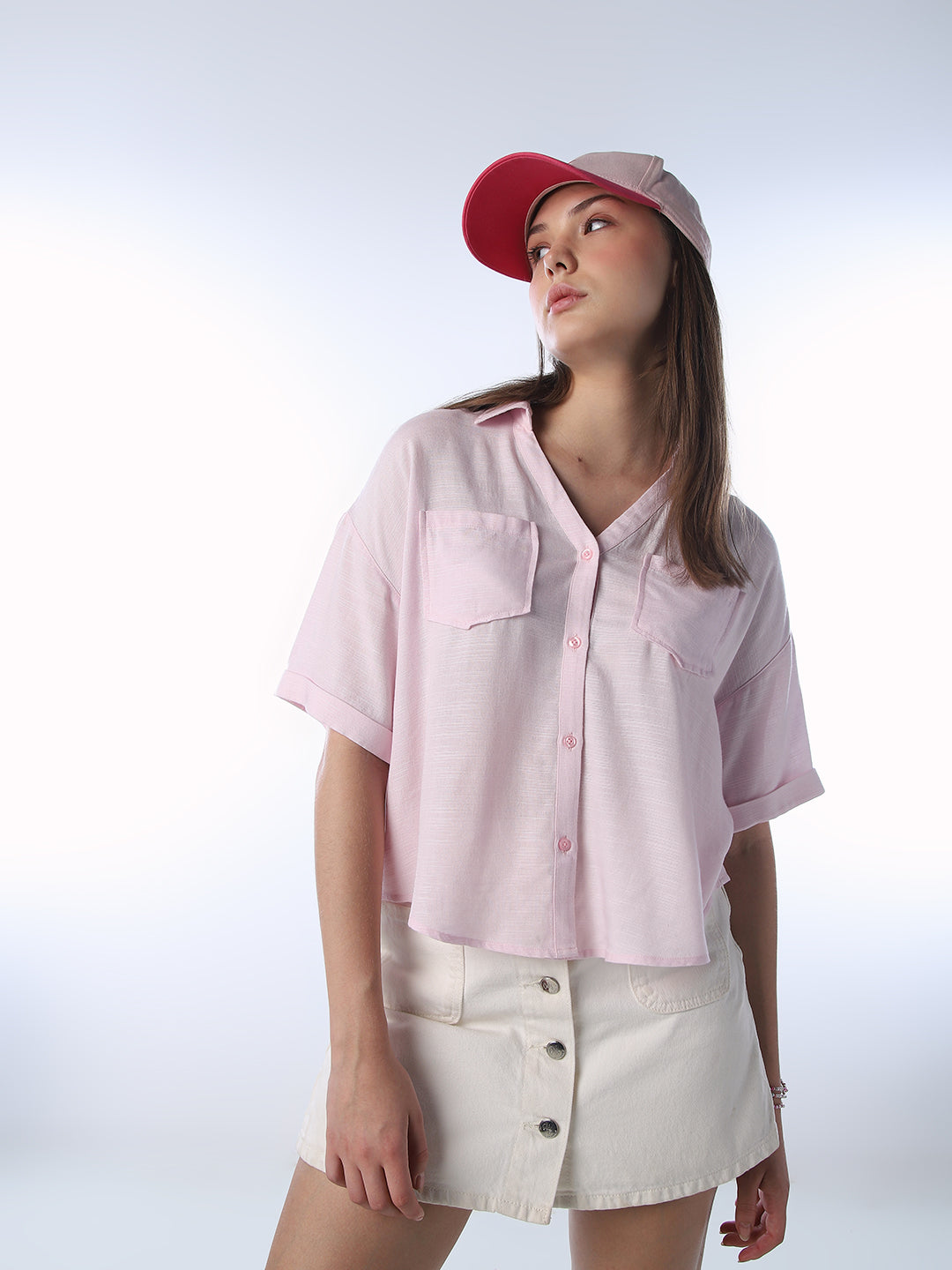 Linen Blend Oversized Shirt - XS