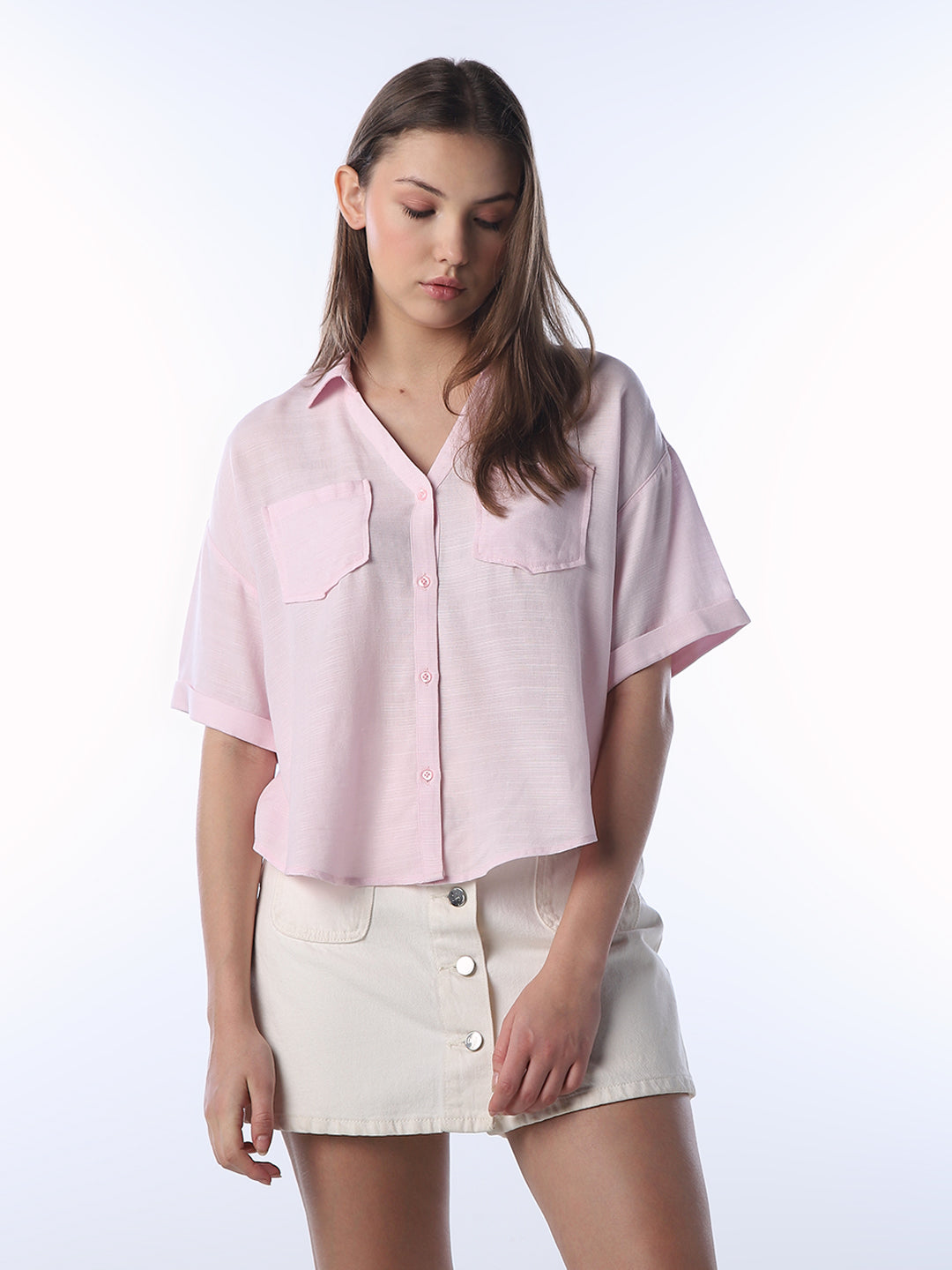 Linen Blend Oversized Shirt