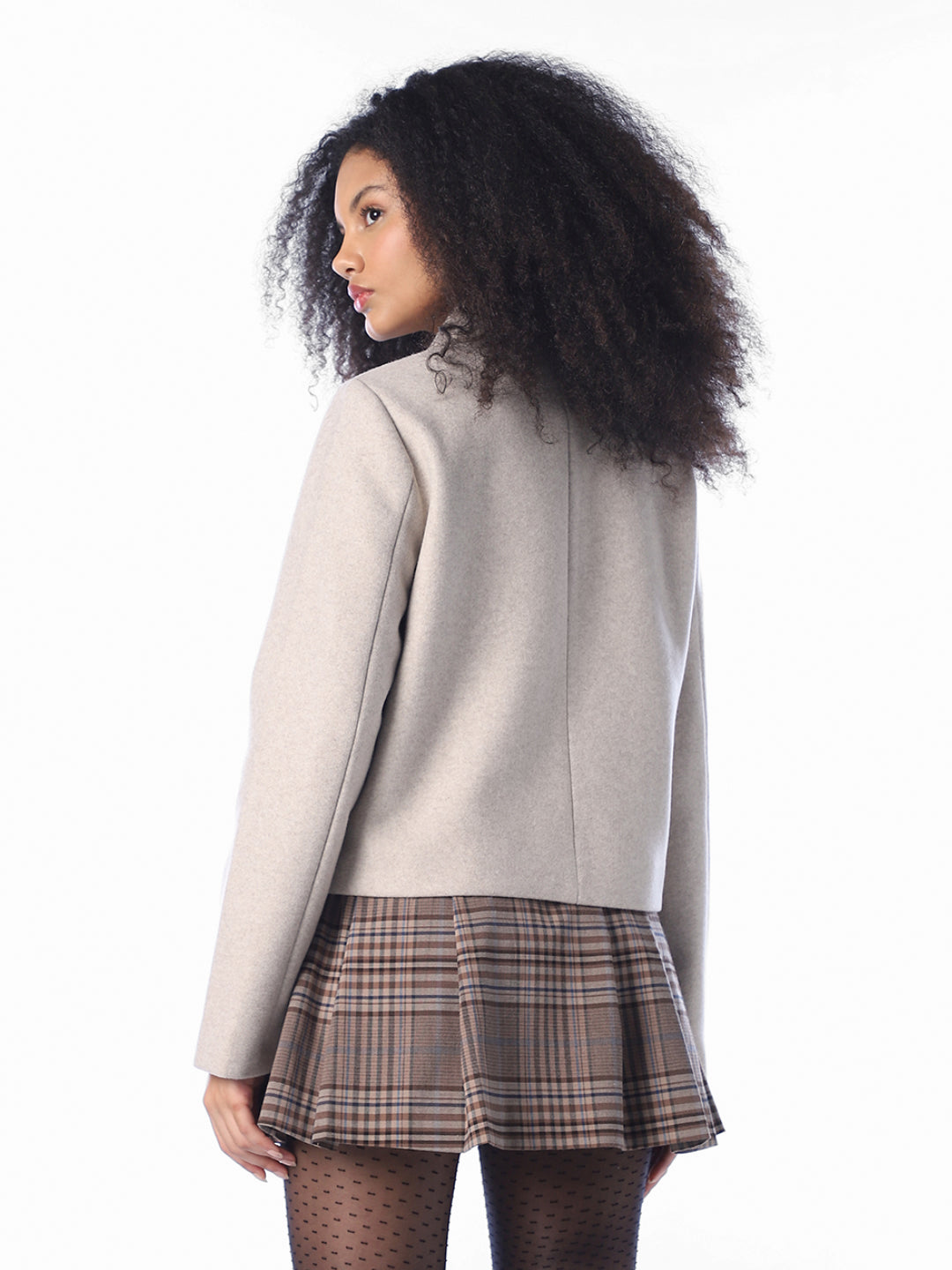 Beige Cropped Jacket