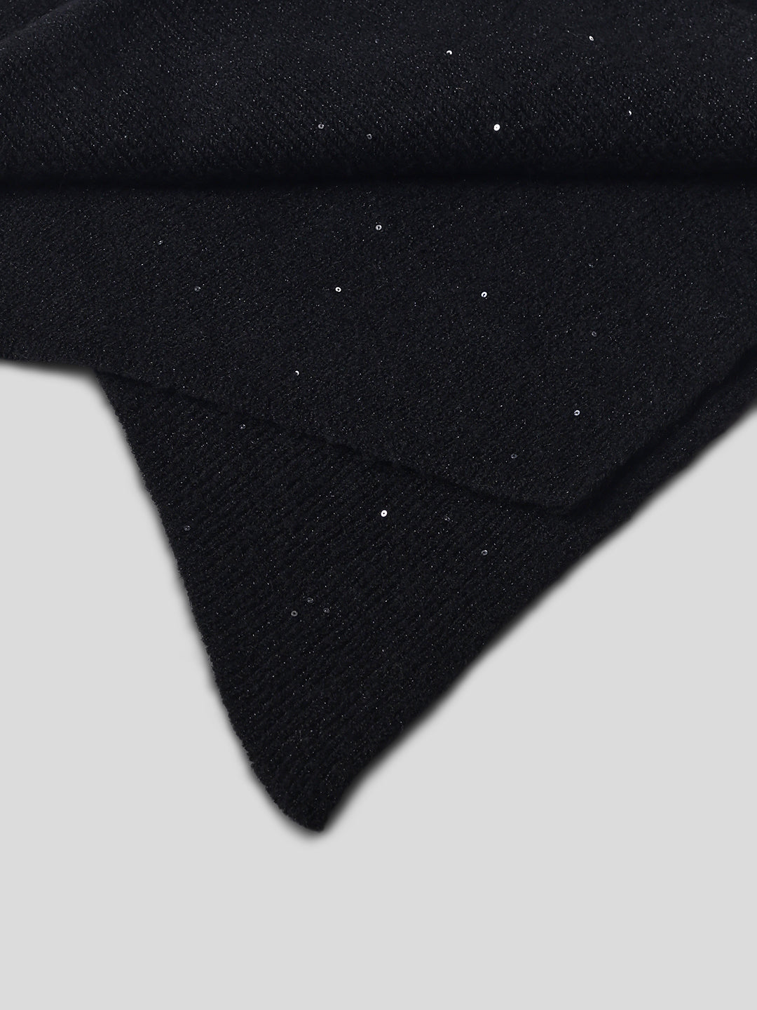 Black Glitter Knitted Scarf