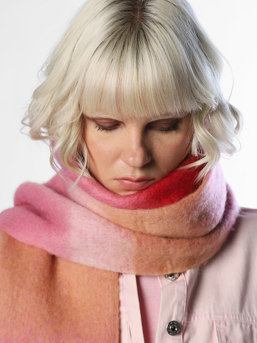 Pink Check Scarf