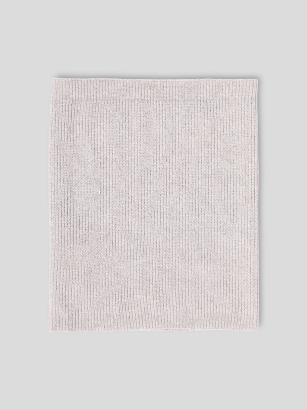 Beige Ribbed Tube Scarf