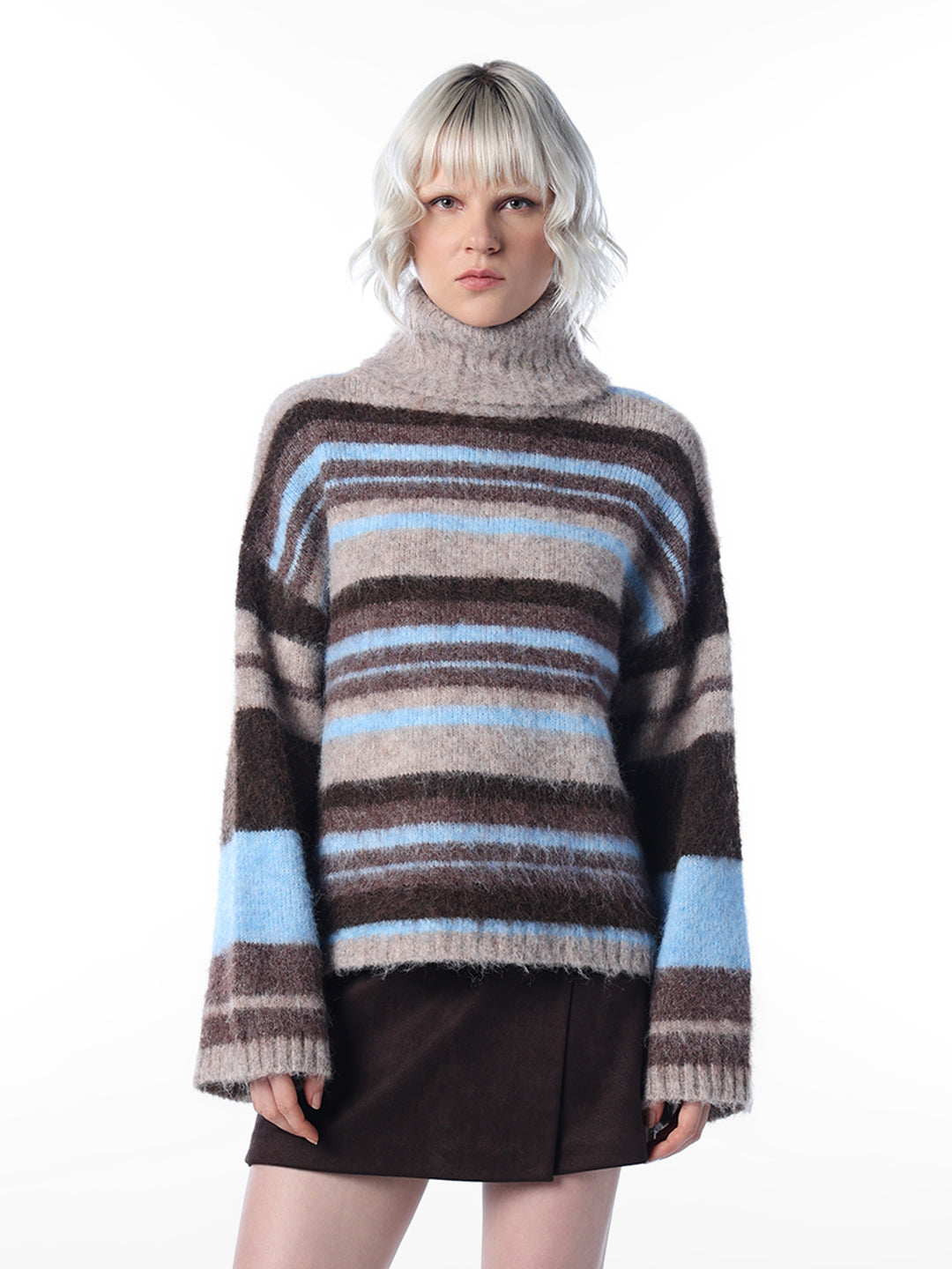 Striped Roll Neck Pullover