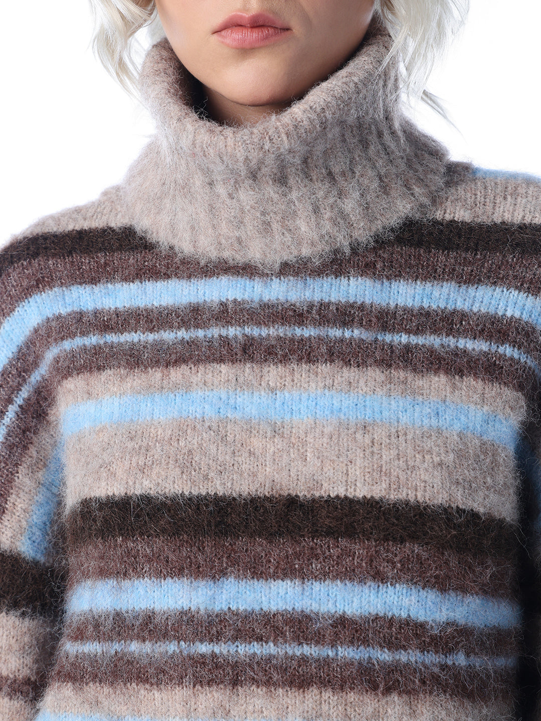 Striped Roll Neck Pullover