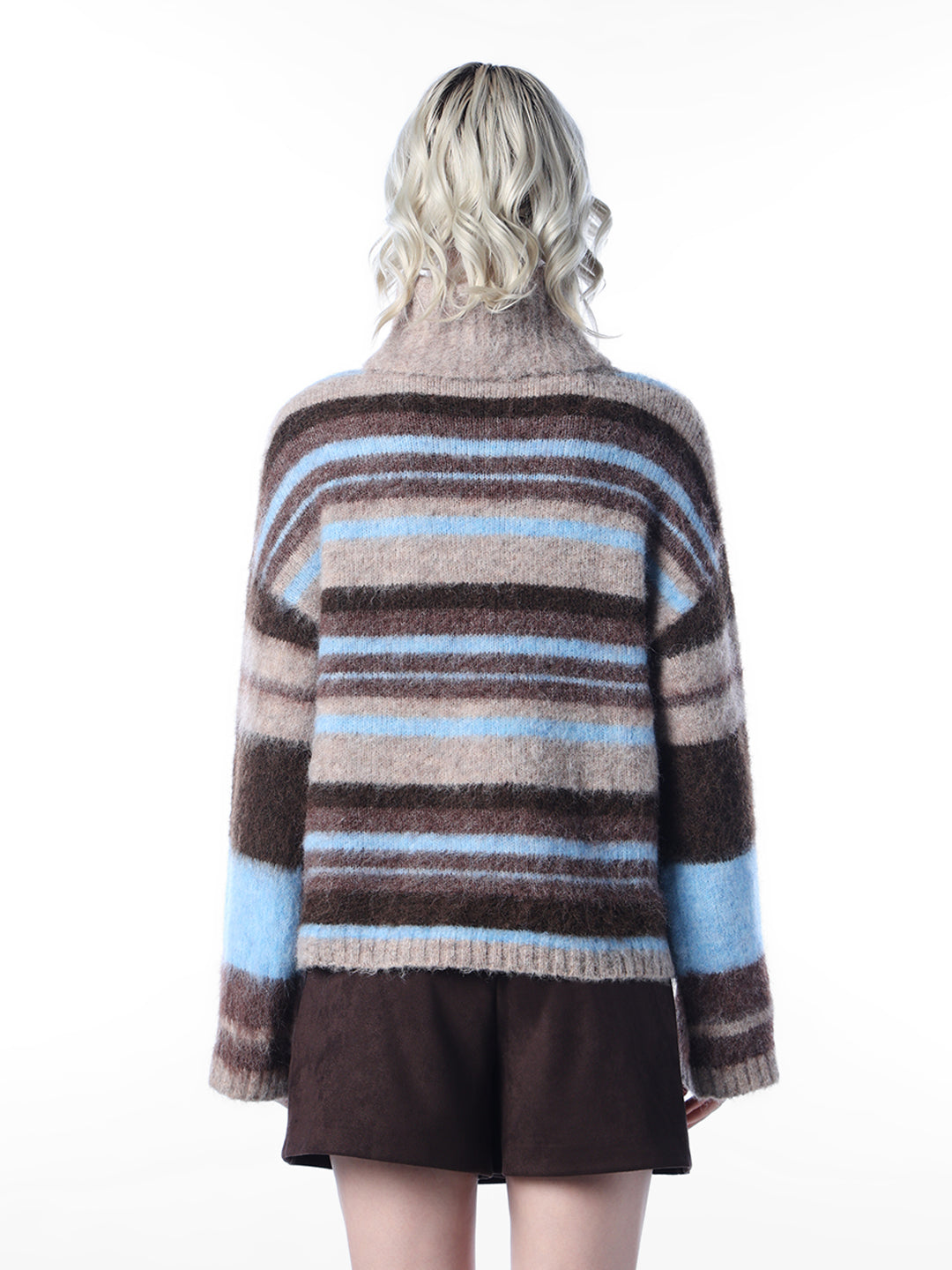 Striped Roll Neck Pullover