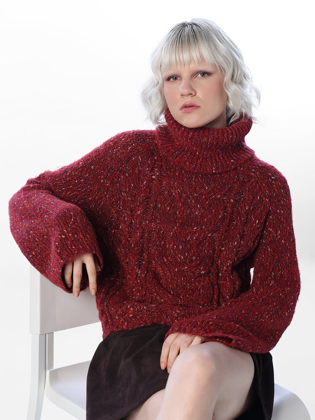Cable-Knit Turtleneck Sweater
