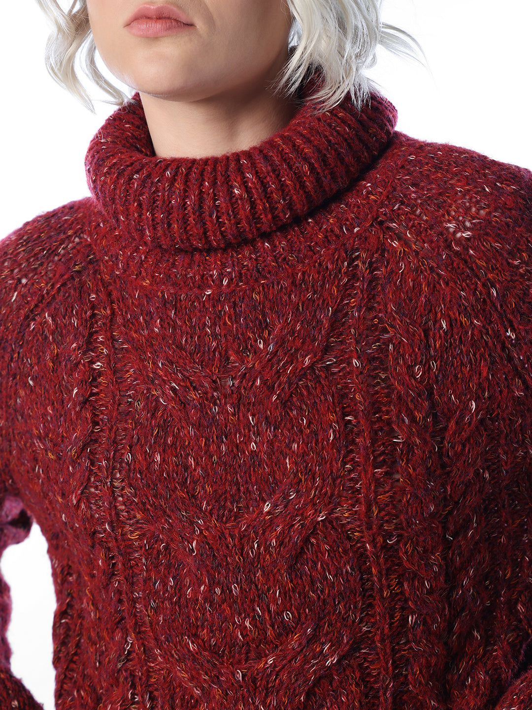 Cable-Knit Turtleneck Sweater