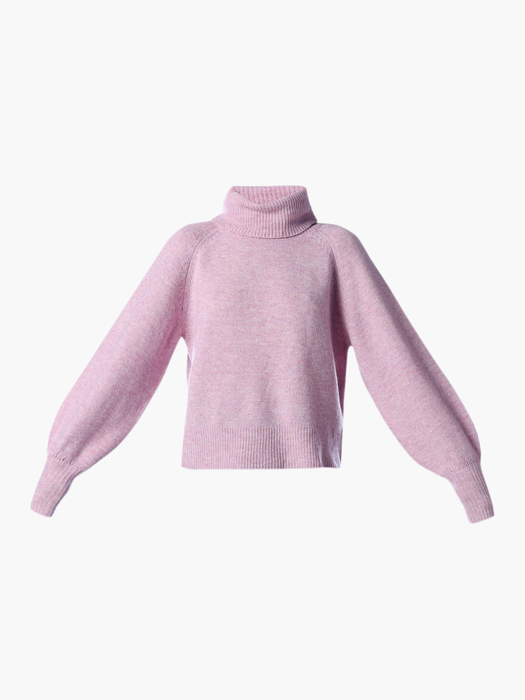 Pink Soft Knit Turtleneck Sweater