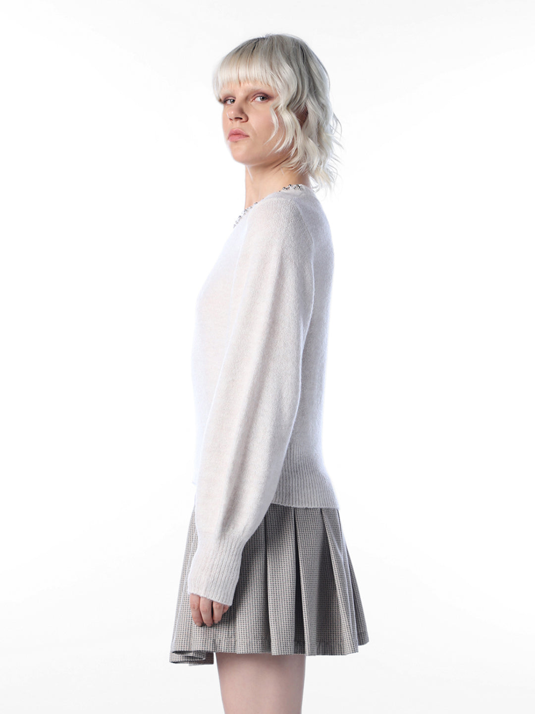 Embellished Crew-Neck Sweater