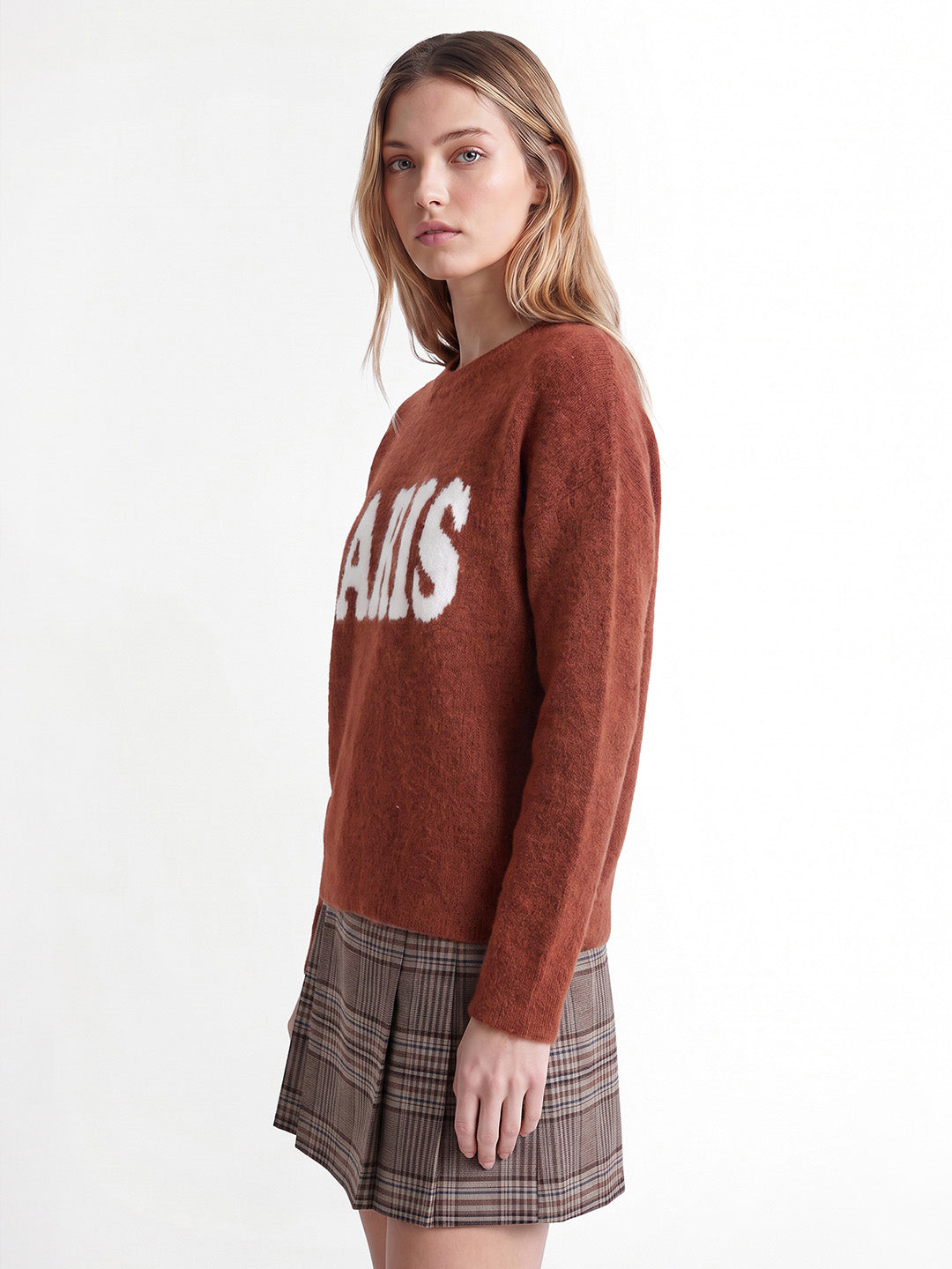 Brown Printed Pullover