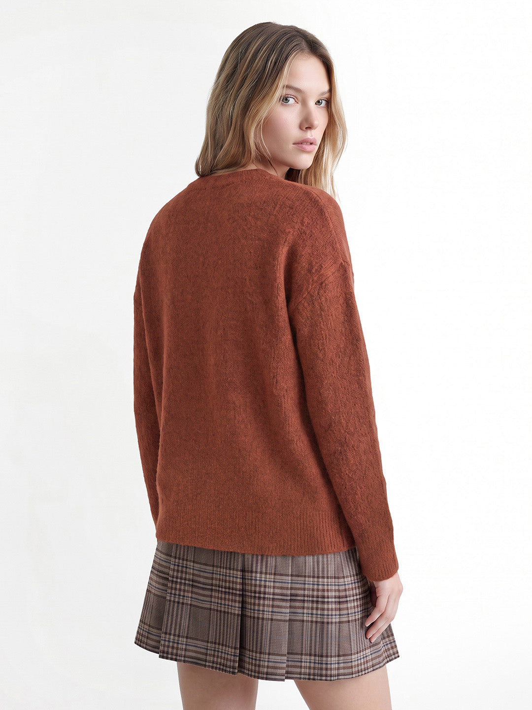 Brown Printed Pullover